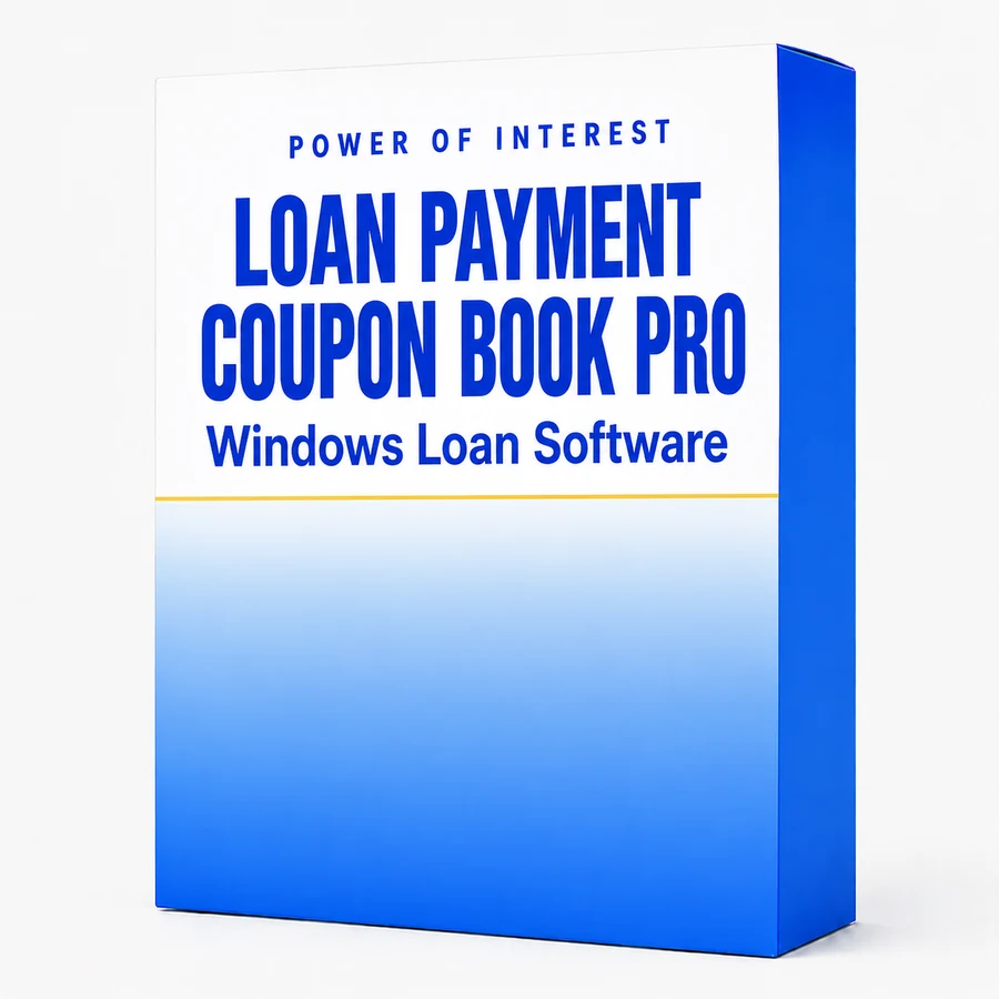Loan Payment Coupon Book Pro Windows software box