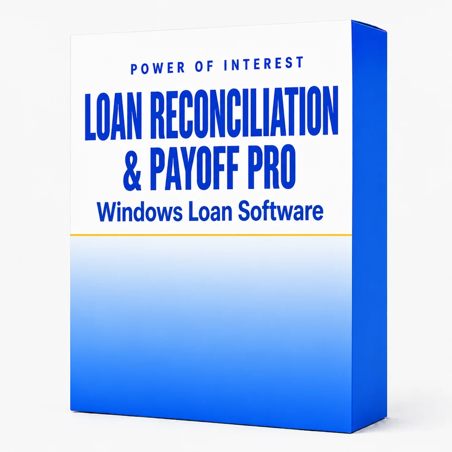 Loan Reconciliation & Payoff Pro Windows software box